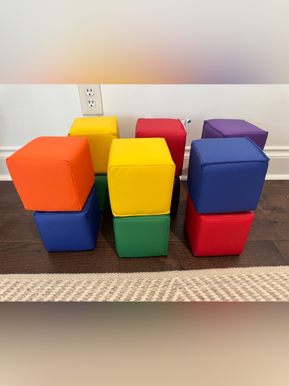 Colorful Soft Foam Cubes - Yellow, Green, Red, Blue, Purple, Orange